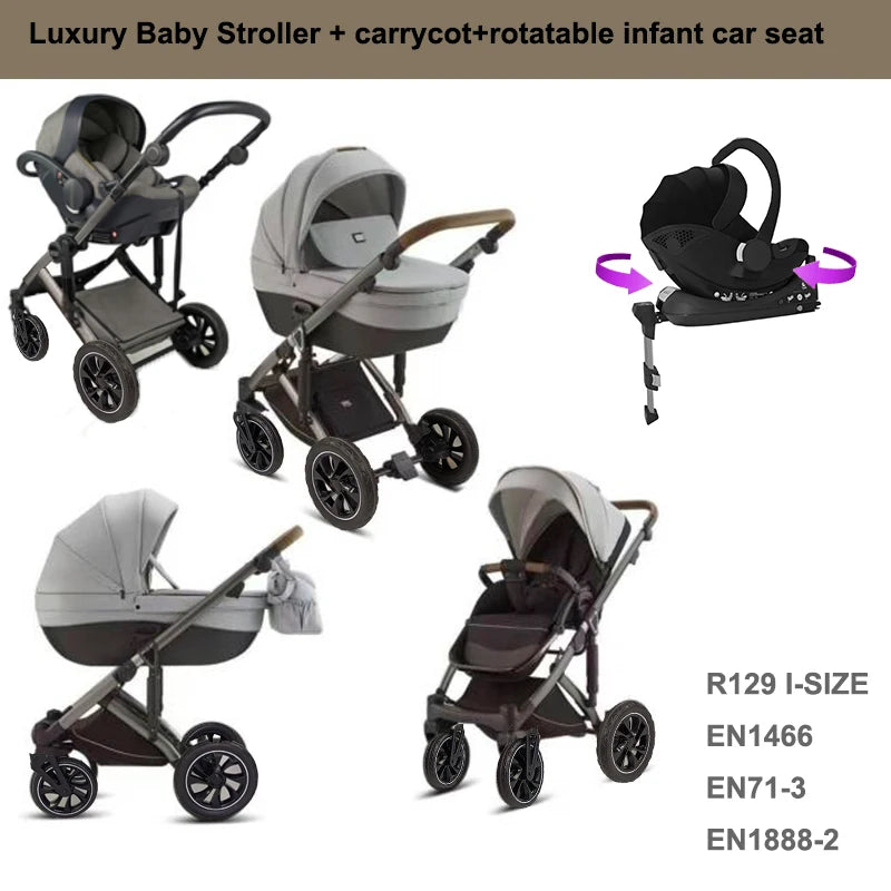 Purorigin I-size ECE R44 Great Quality Portable Rotating 360 Group 0-12 Baby Car Seat Infant Car Seat with ISOFIX and LATCH