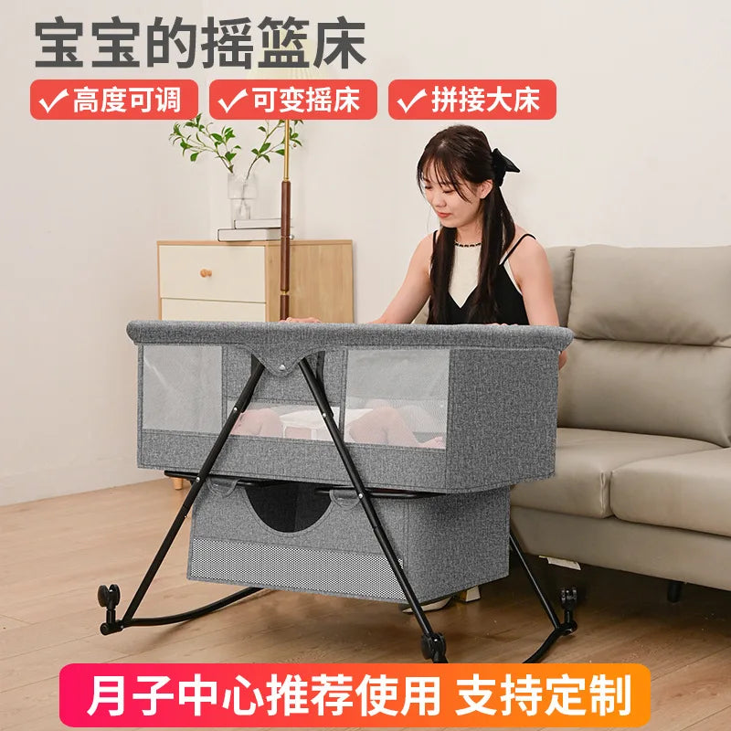 New Modern Design Folding Baby Bedding Set Sleeping Cradle Kids Cribs Sleeper Swing Beds Baby Bassinet Bedside Crib for New Born