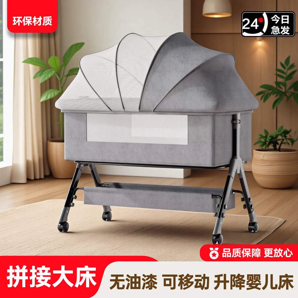 Multifunctional Foldable Baby Crib, Portable Sleeper Bed, Newborn Side Bed for Baby