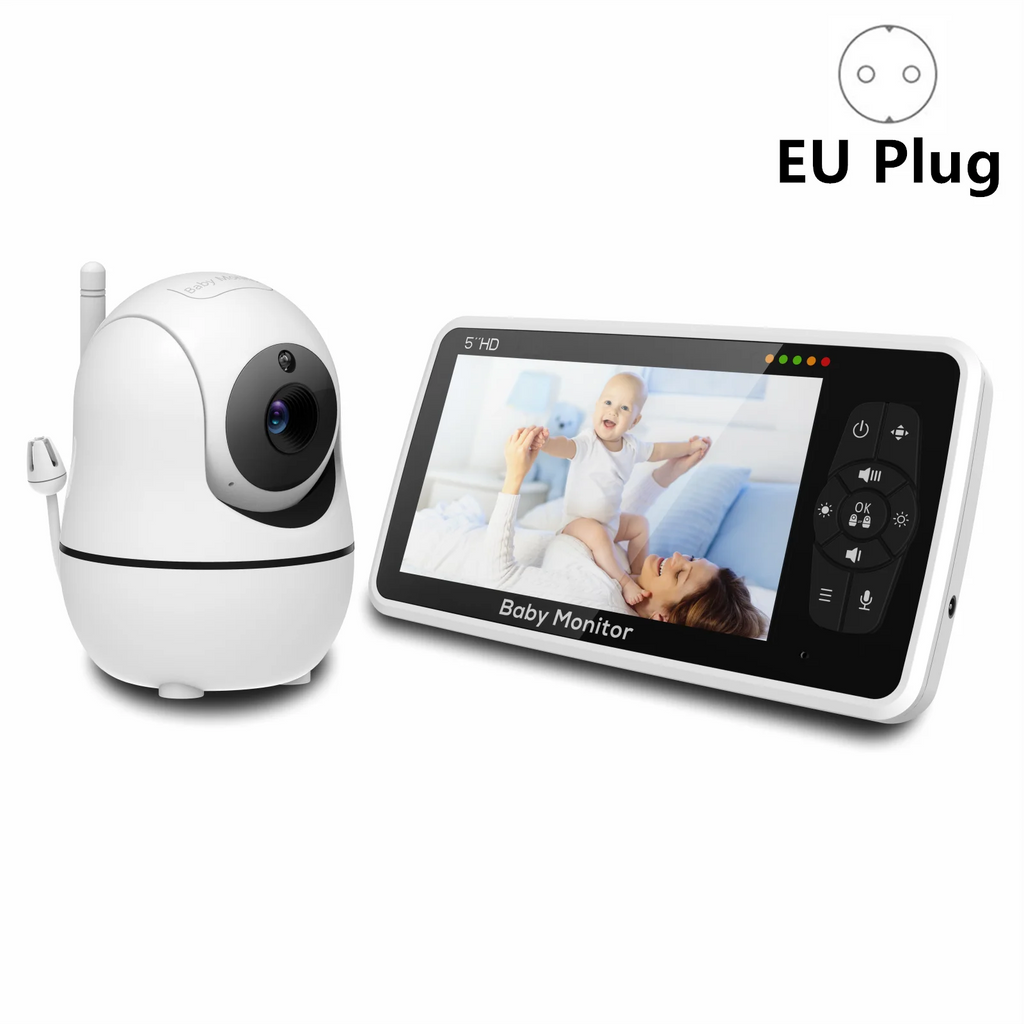 5.0 Inch Baby Monitor with Camera Wireless Video Nanny 720P HD Security Night Vision Temperature Sleep Remote  2 Way Audio