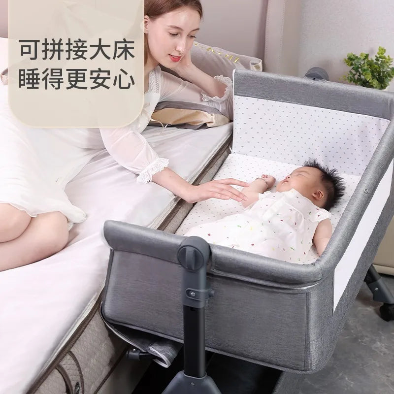 Portable Folding Height Adjustable New Born Toddlers Bassinet Baby Cradle Bed Portable Travel Crib with Mosquito Net