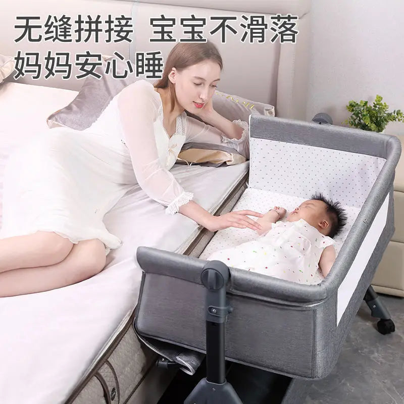 Portable Folding Height Adjustable New Born Toddlers Bassinet Baby Cradle Bed Portable Travel Crib with Mosquito Net
