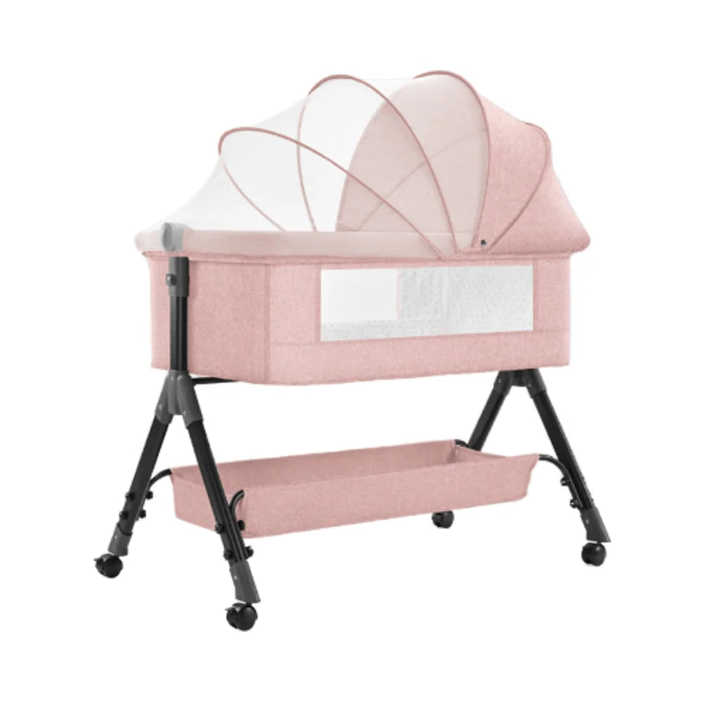 Factory Removable Belt Folding Baby Bed  Adjustable Height  Bedside Bed Shaker Diaper Mosquito Net for Baby Bedroom Cradle