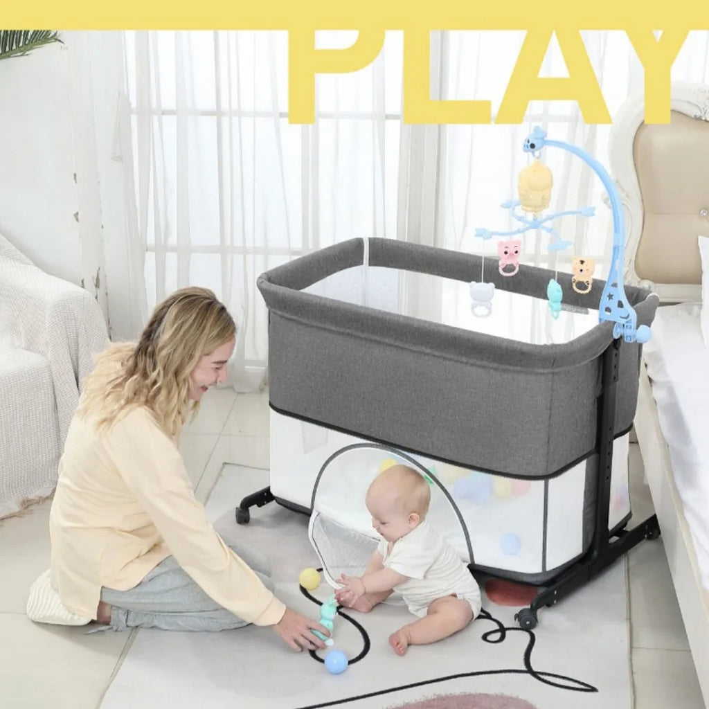 Portable Unisex Foldable Metal Cradle Crib Newborn Mobile Bed & Play Bed Baby Supplies
