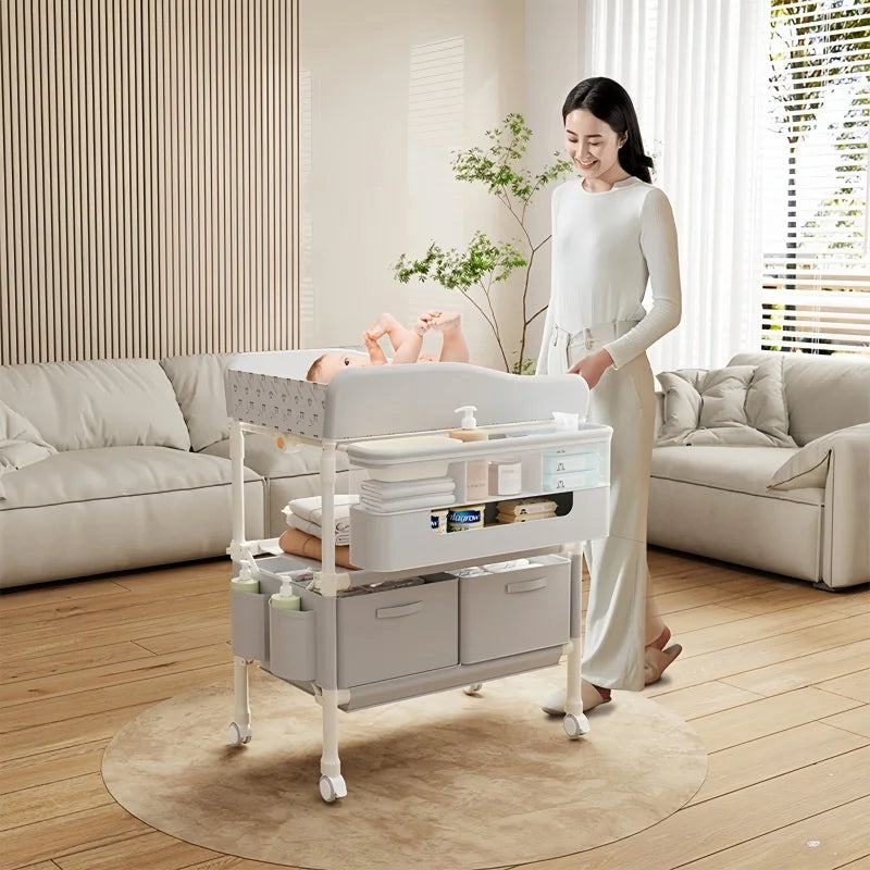 New Style Two-in-One Multi-functional Cotton Animal Print Baby Changing Table with Travel Potty for Newborns and Toddlers