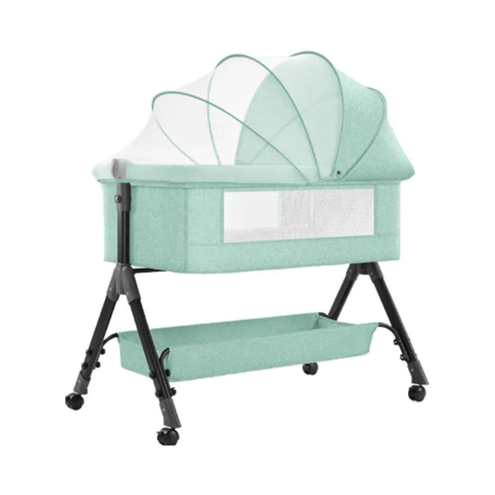 Factory Removable Belt Folding Baby Bed  Adjustable Height  Bedside Bed Shaker Diaper Mosquito Net for Baby Bedroom Cradle