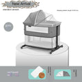 Newborn Mobile Bed Play Bed Foldable Crib Portable Infant Crib Bassinet Adjustable Bedside Bassinet With Lockable Wheels
