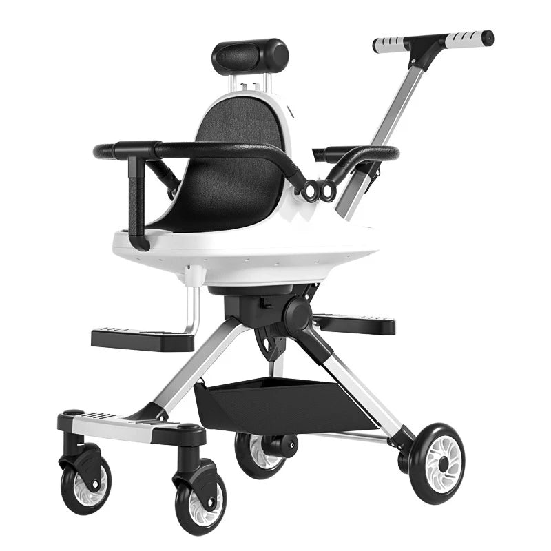 Twins Foldable Infant & Toddler Convertible 2-Seat Aluminum Alloy Frame Lightweight Compact Stroller for Family Use
