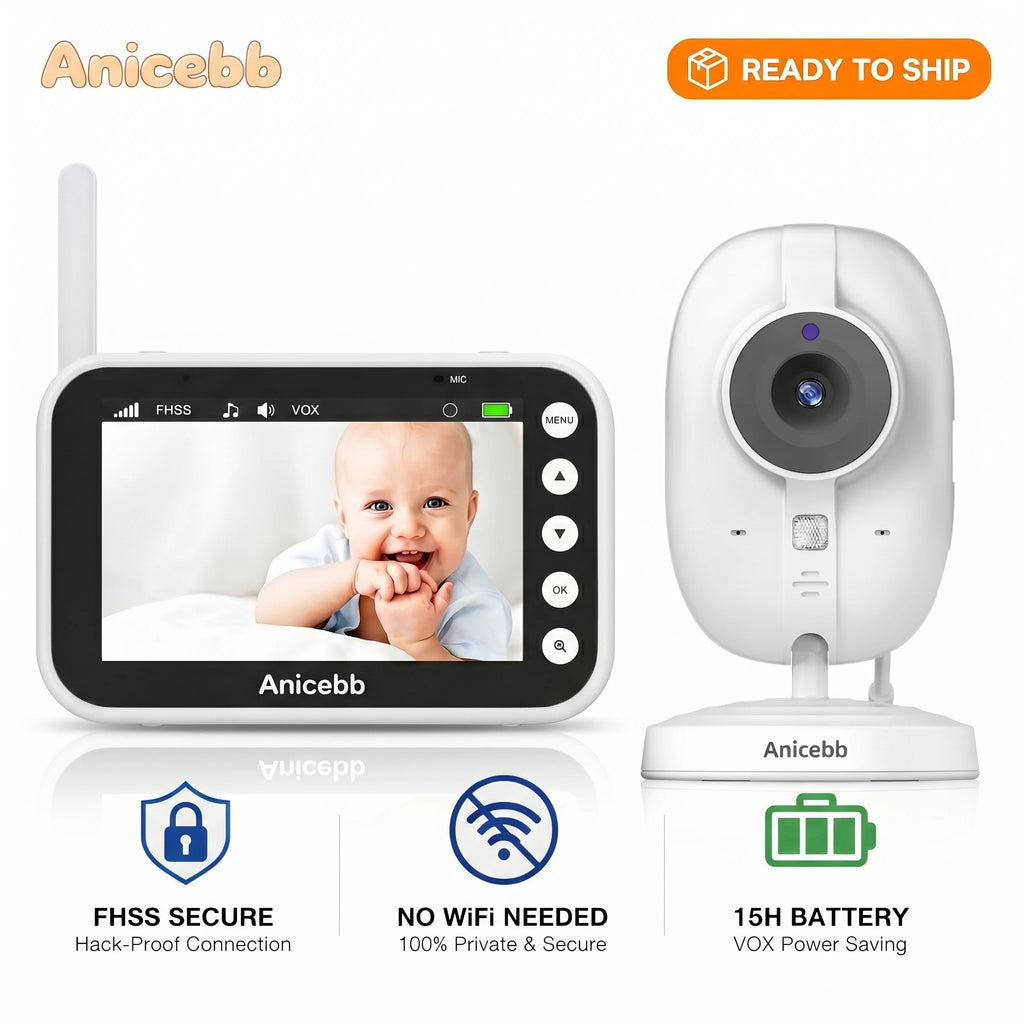 Infant Monitor with Camera and Audio 3.5" LCD Display 720P HD Video Baby Monitor with Night Vision VOX Mode Temperature Sensor