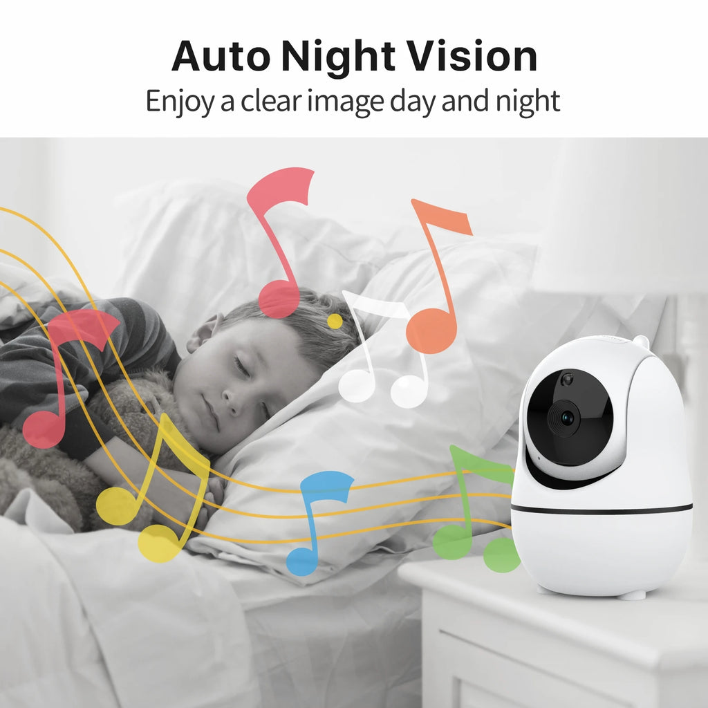 Baby Monitor  Night Vision Sound Activated Built-in Lullabies Two Way Audio Temperature 5inch Baby Monitor Camera with Screen