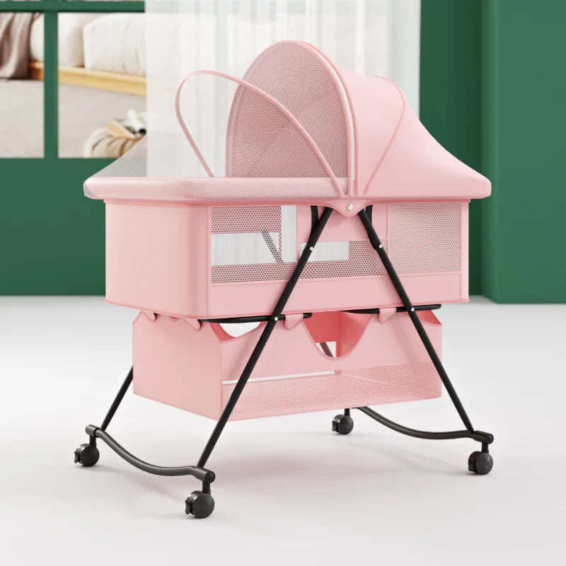 New Modern Design Folding Baby Bedding Set Sleeping Cradle Kids Cribs Sleeper Swing Beds Baby Bassinet Bedside Crib for New Born