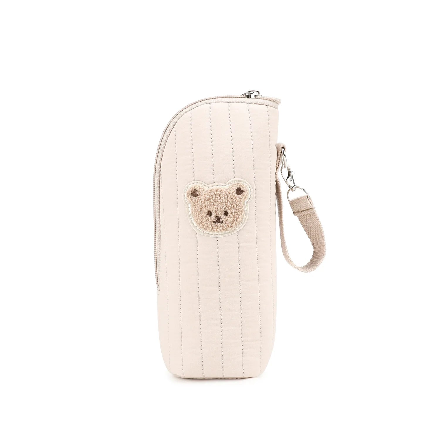 Portable Baby Bottle Bag with Polyester Insulation Heat Retention Cartoon Bear Design for Stroller Storage