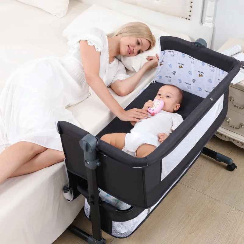 Multifuncional Baby Swing Bed Cradle Adjustable Height Baby Bassinet Bedside Sleeper Bed Crib for Baby
