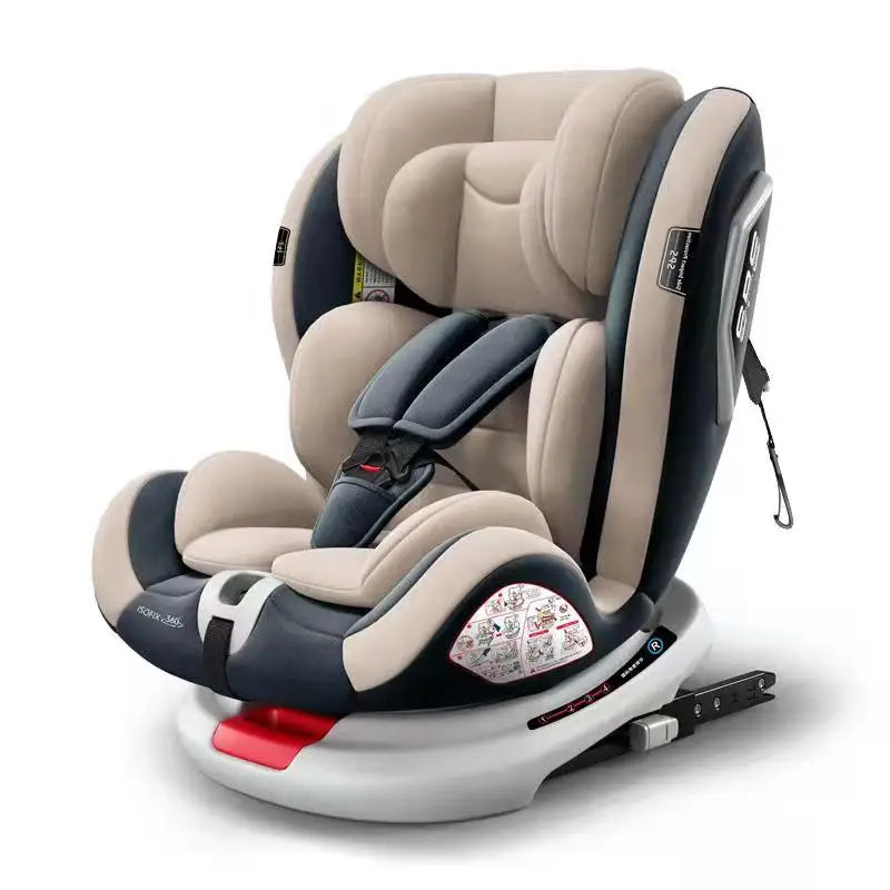 Baby Car Safety Seat 360 ° Freely Rotatable Baby Safety Seat Suitable for Cars 0-12 Years Old Can Lie Down or Sit