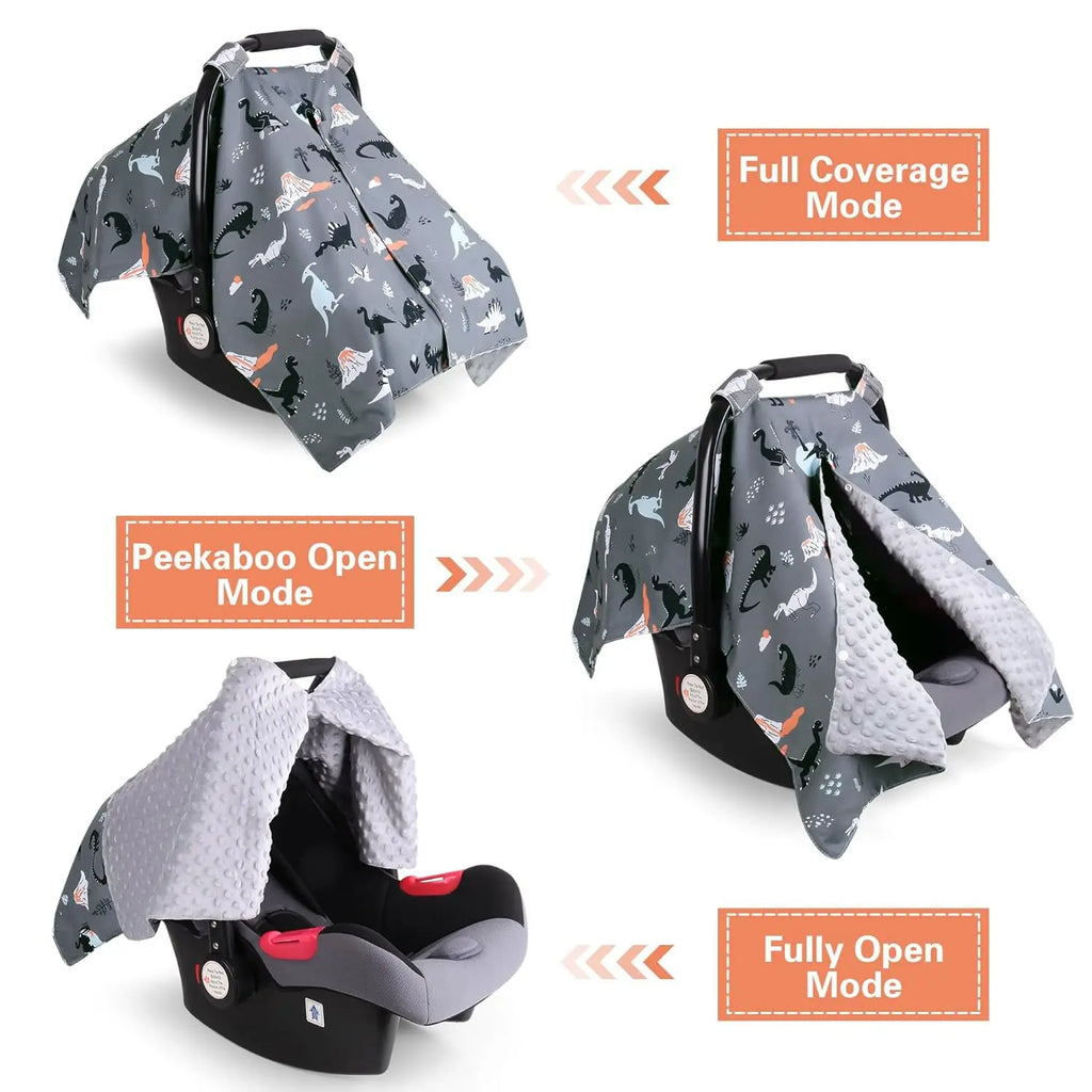 Cartoon Baby Carrier Cover, Winter Warm Shade Canopy, Outdoor Sun Shield Cover for Newborn Stroller & Car Seat