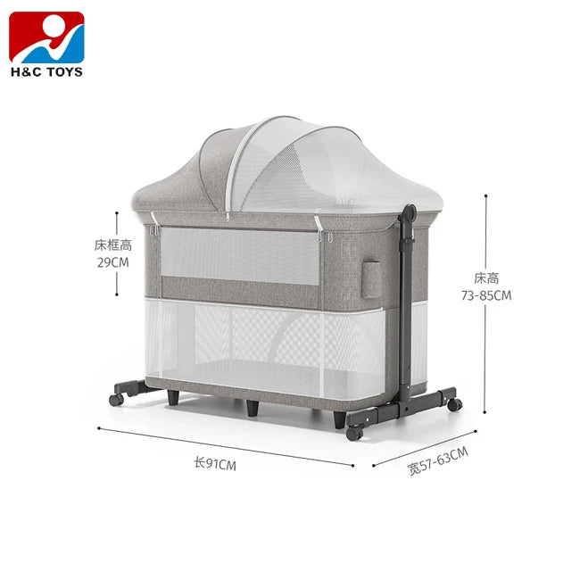 Foldable Cradle Bed With Mosquito Net and Storage Bag 3 Colors Available Can Be Stored for Easy Portability Baby Cradle Bed