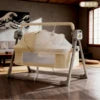 New Electric Baby Cradle Automatic Swing Bassinet with Music Remote Control Portable Newborn Folding Rocking Bed