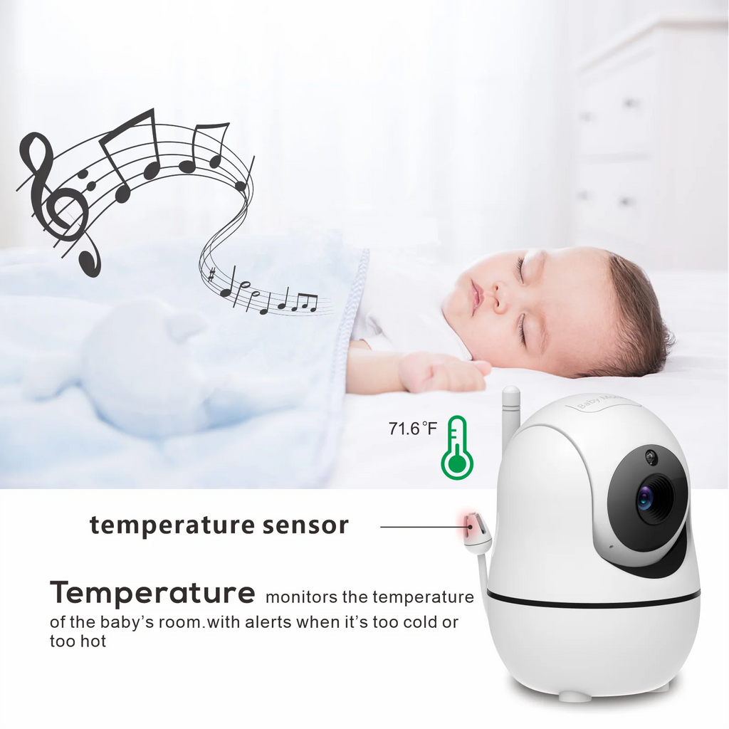 5.0 Inch Baby Monitor with Camera Wireless Video Nanny 720P HD Security Night Vision Temperature Sleep Remote  2 Way Audio