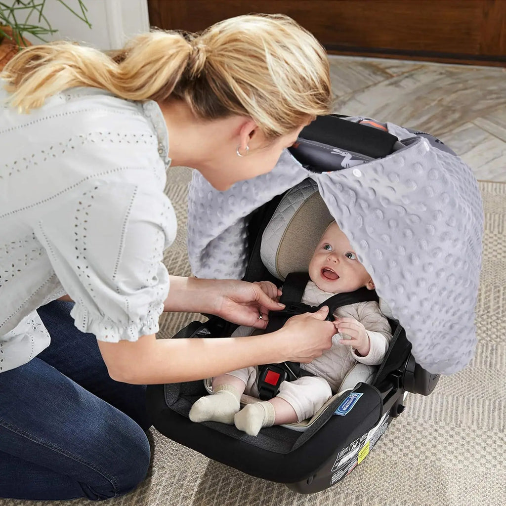 Cartoon Baby Carrier Cover, Winter Warm Shade Canopy, Outdoor Sun Shield Cover for Newborn Stroller & Car Seat