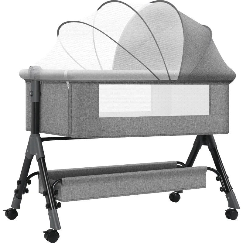 Multifunctional Foldable Baby Crib, Portable Sleeper Bed, Newborn Side Bed for Baby