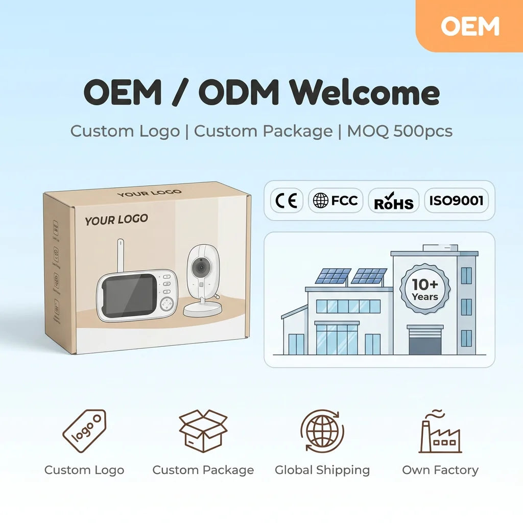Infant Monitor with Camera and Audio 3.5" LCD Display 720P HD Video Baby Monitor with Night Vision VOX Mode Temperature Sensor
