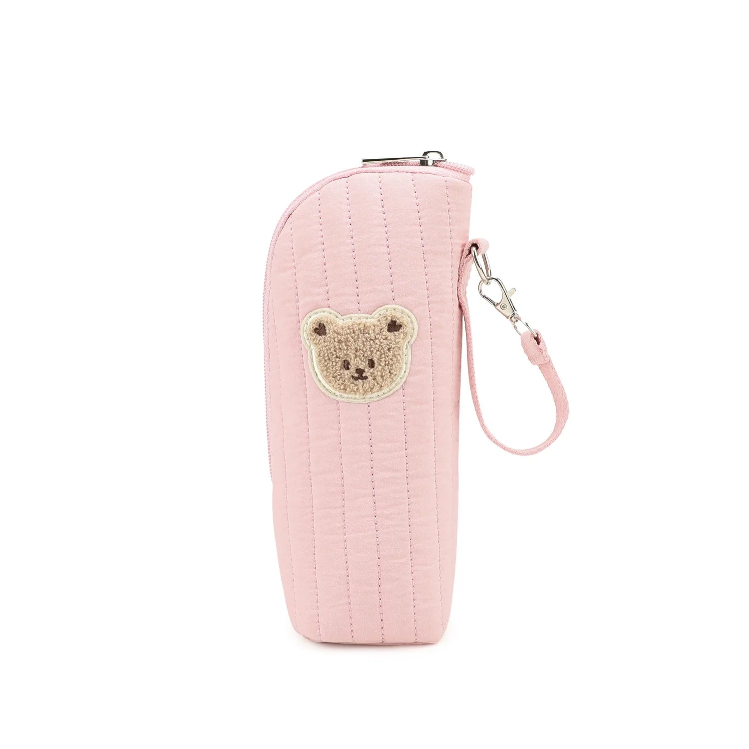Portable Baby Bottle Bag with Polyester Insulation Heat Retention Cartoon Bear Design for Stroller Storage