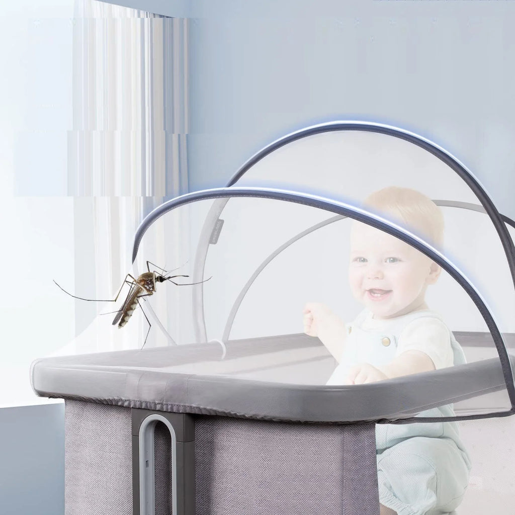 Portable Foldable Crib Tent Breathable Bassinet Mosquito Net Cover for Home Keeps Cats/Bugs Out While Baby Sleeps Comfortably