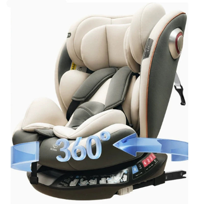 Universal Rotating Child Safety Seat Car-Mounted Reclining Baby Car Seat for Newborns 0-2-3-4-12 Years
