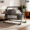 New Electric Baby Cradle Automatic Swing Bassinet with Music Remote Control Portable Newborn Folding Rocking Bed