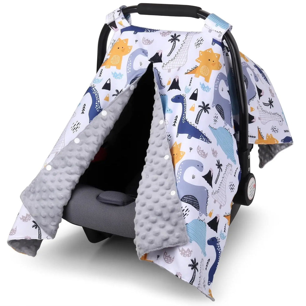 Cartoon Baby Carrier Cover, Winter Warm Shade Canopy, Outdoor Sun Shield Cover for Newborn Stroller & Car Seat