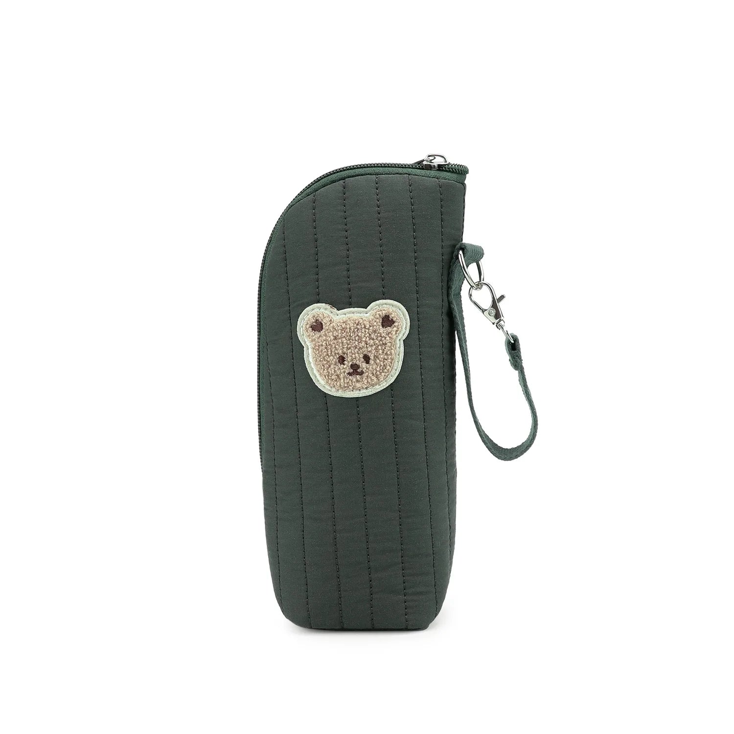 Portable Baby Bottle Bag with Polyester Insulation Heat Retention Cartoon Bear Design for Stroller Storage