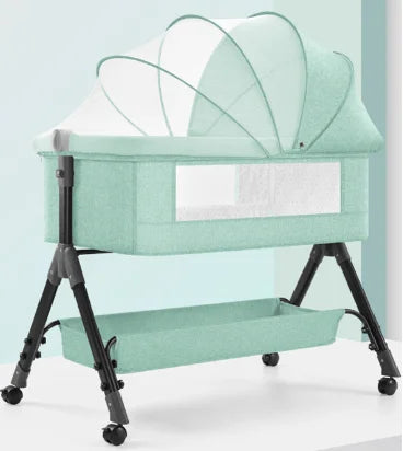 Factory Removable Belt Folding Baby Bed  Adjustable Height  Bedside Bed Shaker Diaper Mosquito Net for Baby Bedroom Cradle