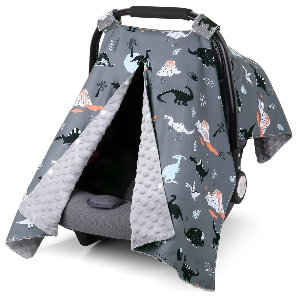 Cartoon Baby Carrier Cover, Winter Warm Shade Canopy, Outdoor Sun Shield Cover for Newborn Stroller & Car Seat