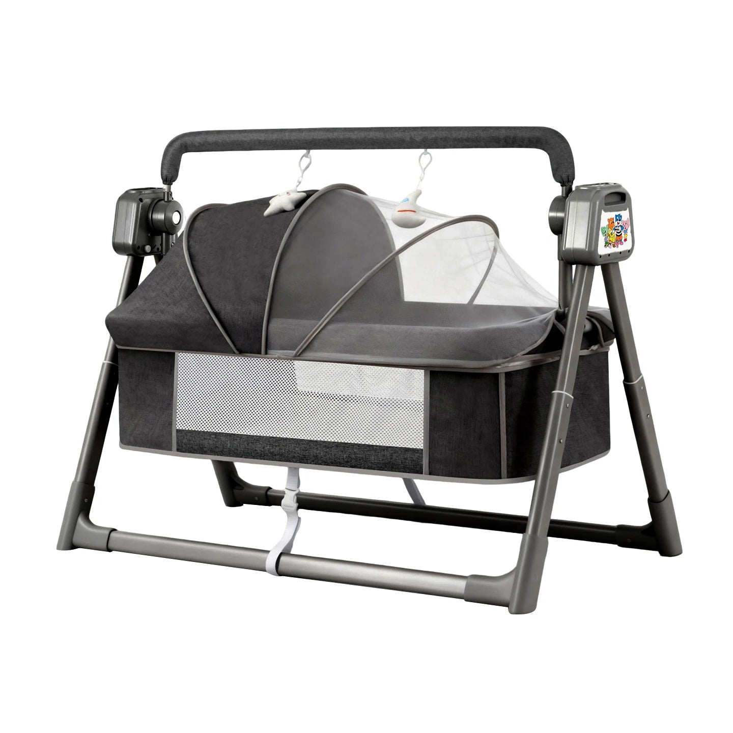 New Electric Baby Cradle Automatic Swing Bassinet with Music Remote Control Portable Newborn Folding Rocking Bed