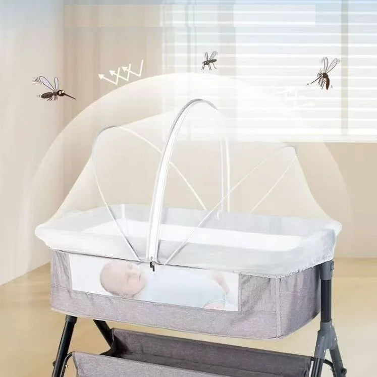 Portable Foldable Crib Tent Breathable Bassinet Mosquito Net Cover for Home Keeps Cats/Bugs Out While Baby Sleeps Comfortably