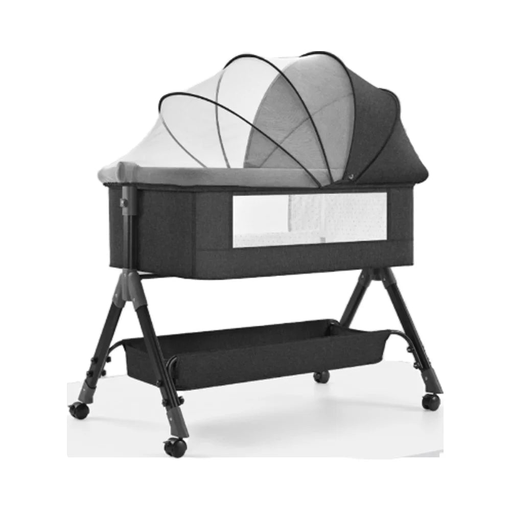 Factory Removable Belt Folding Baby Bed  Adjustable Height  Bedside Bed Shaker Diaper Mosquito Net for Baby Bedroom Cradle