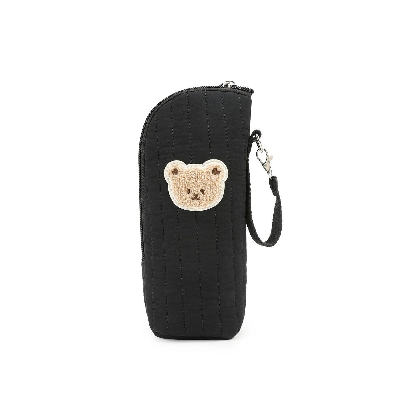 Portable Baby Bottle Bag with Polyester Insulation Heat Retention Cartoon Bear Design for Stroller Storage