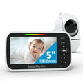 Baby Monitor  Night Vision Sound Activated Built-in Lullabies Two Way Audio Temperature 5inch Baby Monitor Camera with Screen