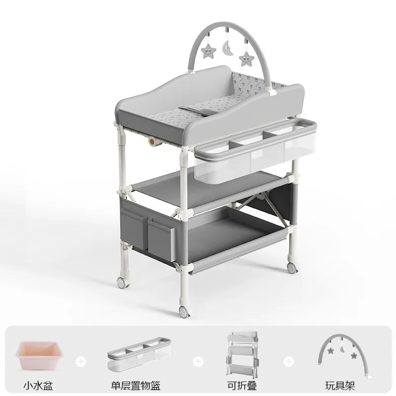 New Style Two-in-One Multi-functional Cotton Animal Print Baby Changing Table with Travel Potty for Newborns and Toddlers