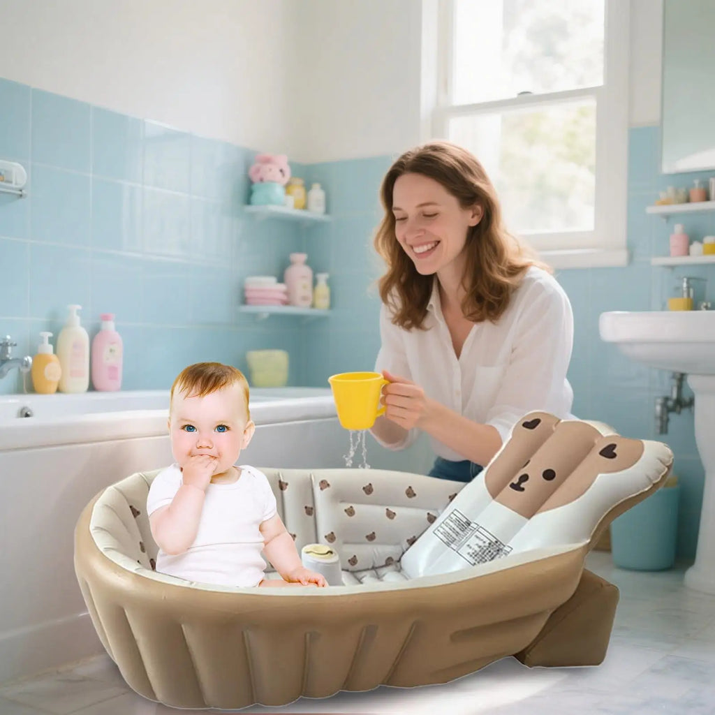 Baby Swimming Bathtub Children's Portable Outdoor Inflatable Pool  Adjustable Bathing Support Seat Newborn Swimming Pool