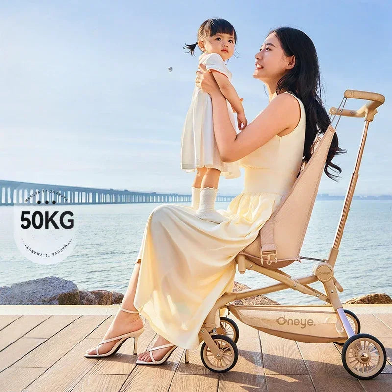 Foldable Ultra-light Stroller Portable Pocket Baby Stroller High View Baby Stroller Lightweight Four-wheel Baby Carriage