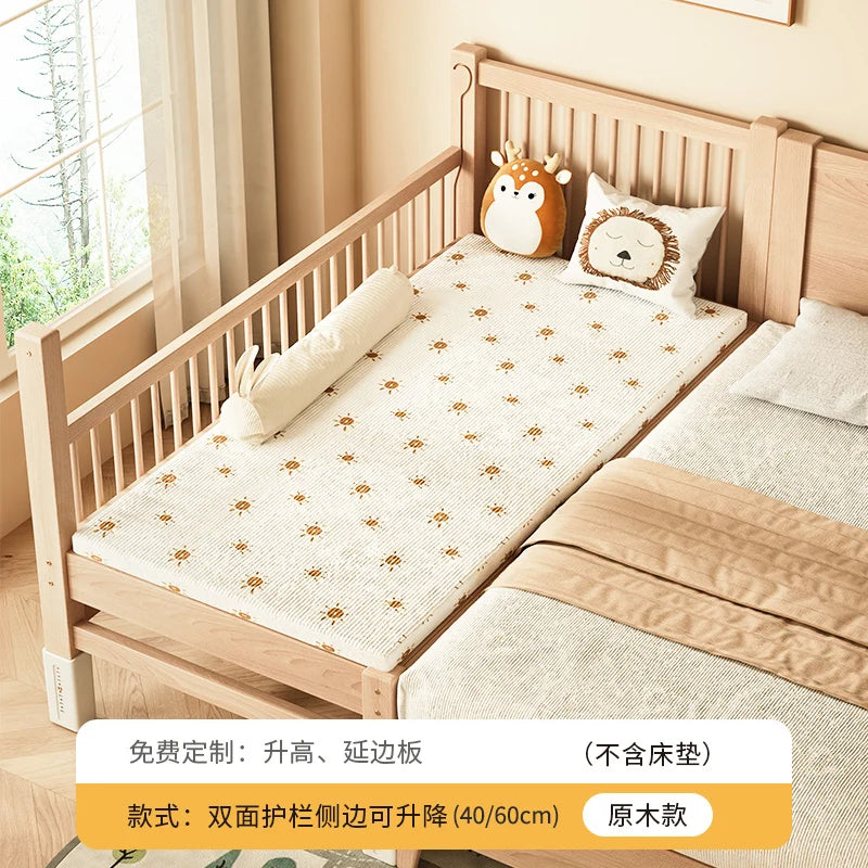 Customizable Solid Wood Children's Splicing Bed Wide Splicing Artifact Flat Baby Can Lift Bedside Bed
