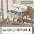 Baby Changing Table with Bathtub Foldable Infant Diaper Station Portable with Storage Tray Anti-rollover Design Diaper Table