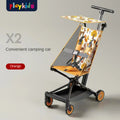 Ultra Lightweight Four Wheel Stroller Foldable Portable Simple Baby Stroller Lightweight Travel Pram Camping Style Baby Stroller