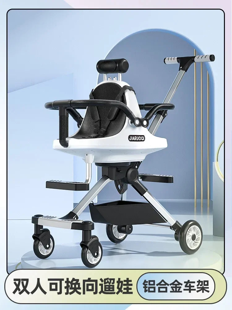 Lightweight folding baby walker trolley
