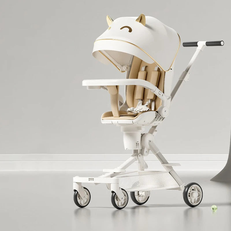 High View Portable Baby Strollers Child Lightweight Foldable Two-way  Baby Portable Travel Stroller With 360°Swivel Seat
