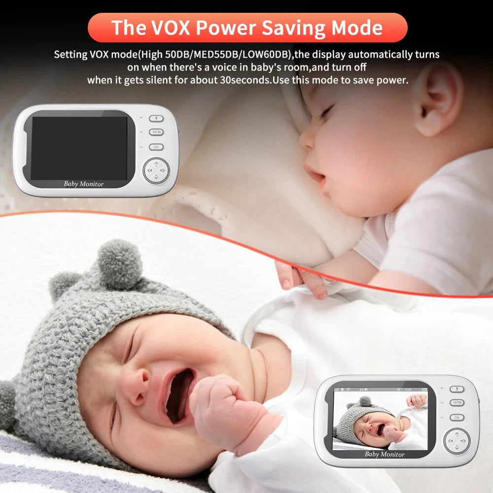 ABM600 Baby Monitor With Camera  LCD Electronic Babysitter Wireless 2 Way Audio Talk Video Baby Nanny Device Upgraded Caregiver