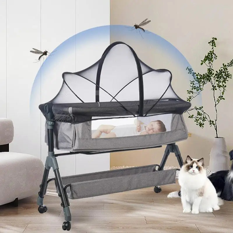 Crib Netting Mesh Portable Bassinet Cover Mos-quito Net Cover For Playard Cradle Co-Sleeping Travel Camping Outdoor Naps