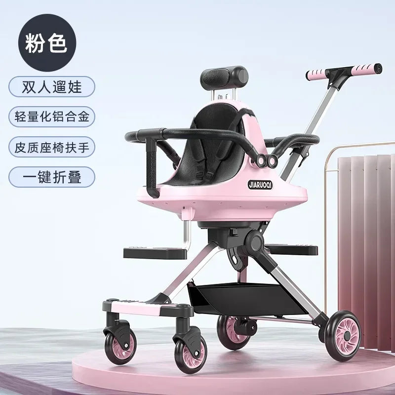 Lightweight folding baby walker trolley