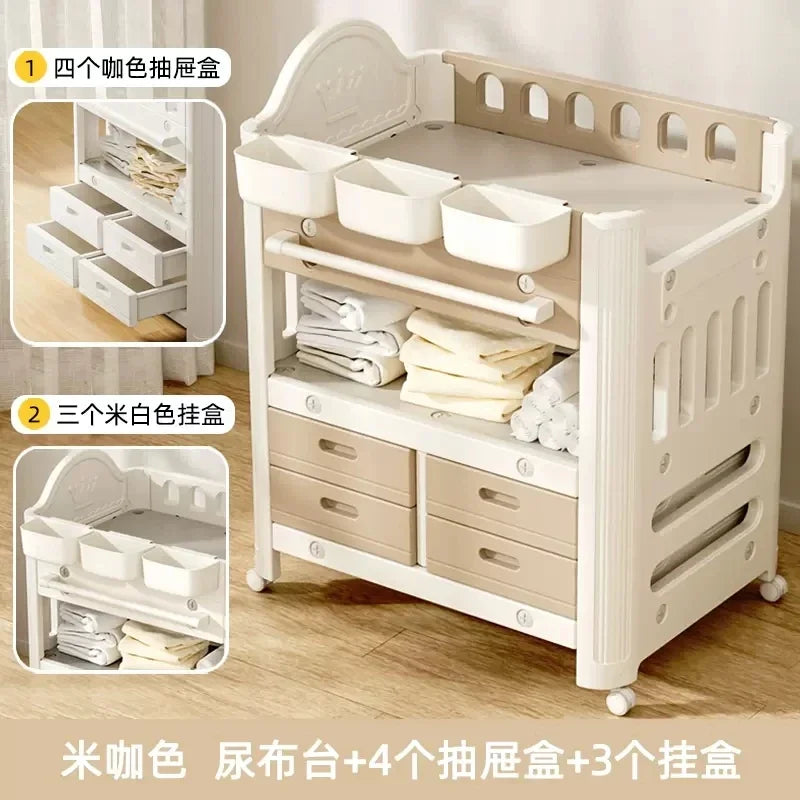 AD Diaper-Changing Table Baby Touching Baby  Table Diaper Changing Movable Newborn Massage Touching Bath Crib